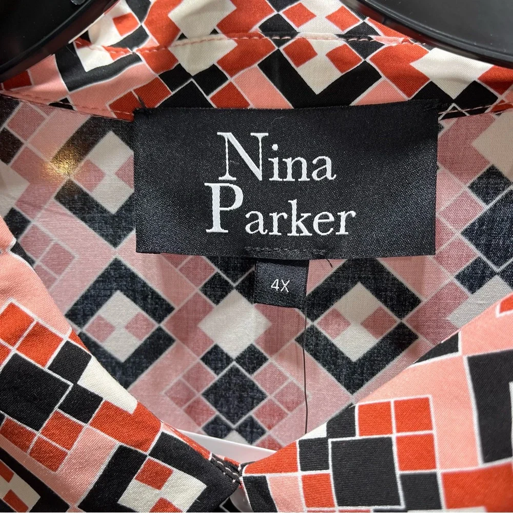 🔥Nina Parker🔥 NWT Trendy Plus Size Button-Front Cropped Top Size 4X - Picture 9 of 13